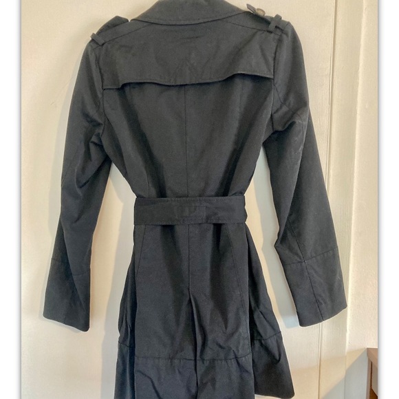 ZARA Basic Black Trench Coat in Small - Picture 3 of 5